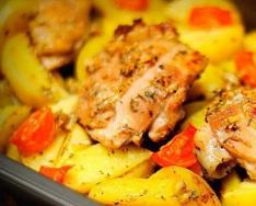 Как приготовить курицу с картошкой в духовке по пошаговому рецепту с фото
