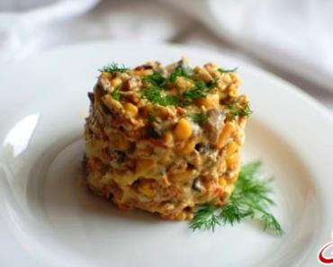 Блюдо дня: салат с креветками и кукурузой Салат из креветок оливок кукурузы
